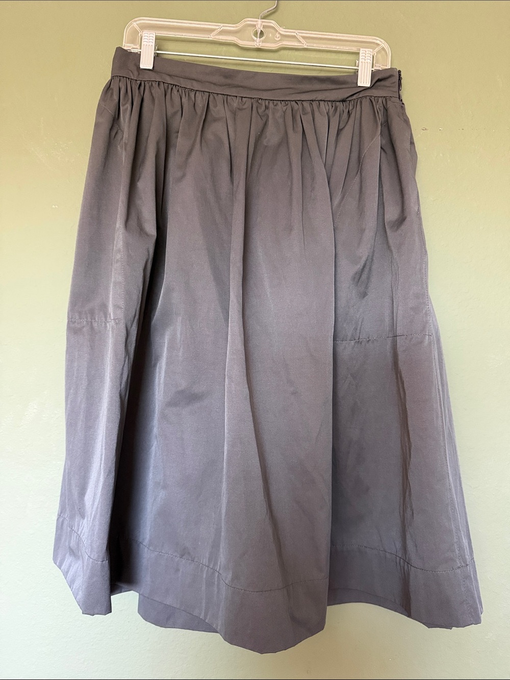 Zara Charcoal A-Line Gathered Midi Skirt